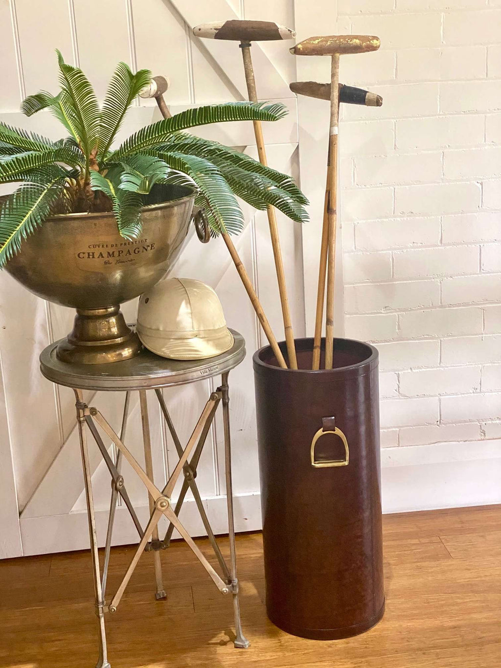 Leather Stirrup Storage Bin