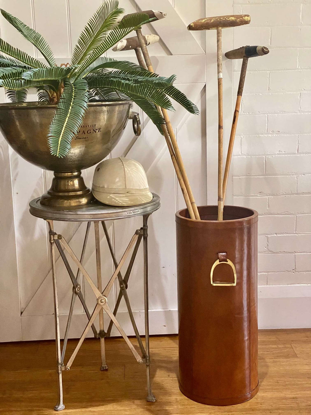 Leather Stirrup Storage Bin