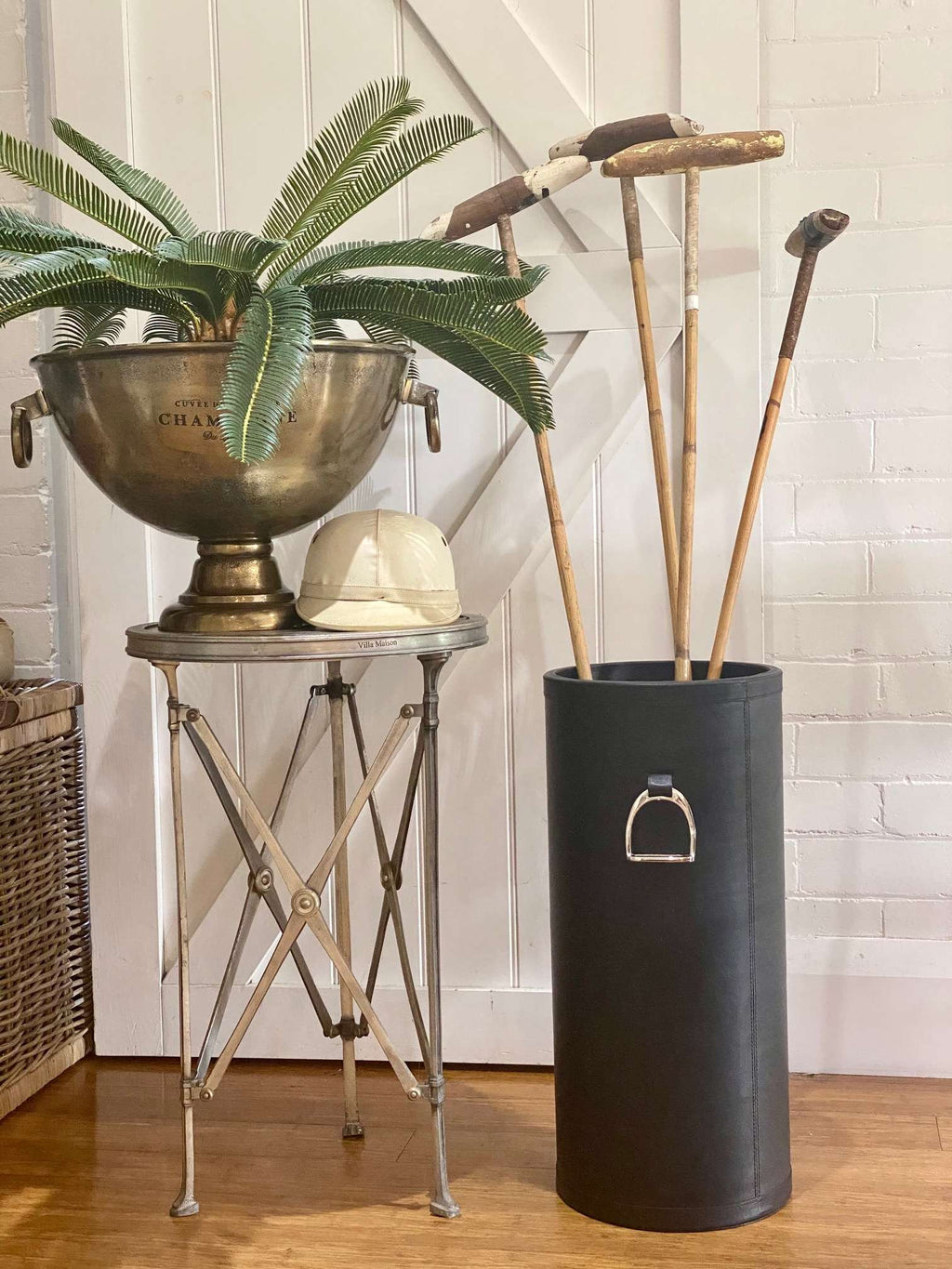 Leather Stirrup Storage Bin