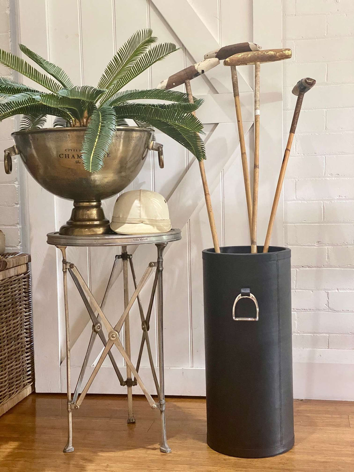 Leather Stirrup Storage Bin