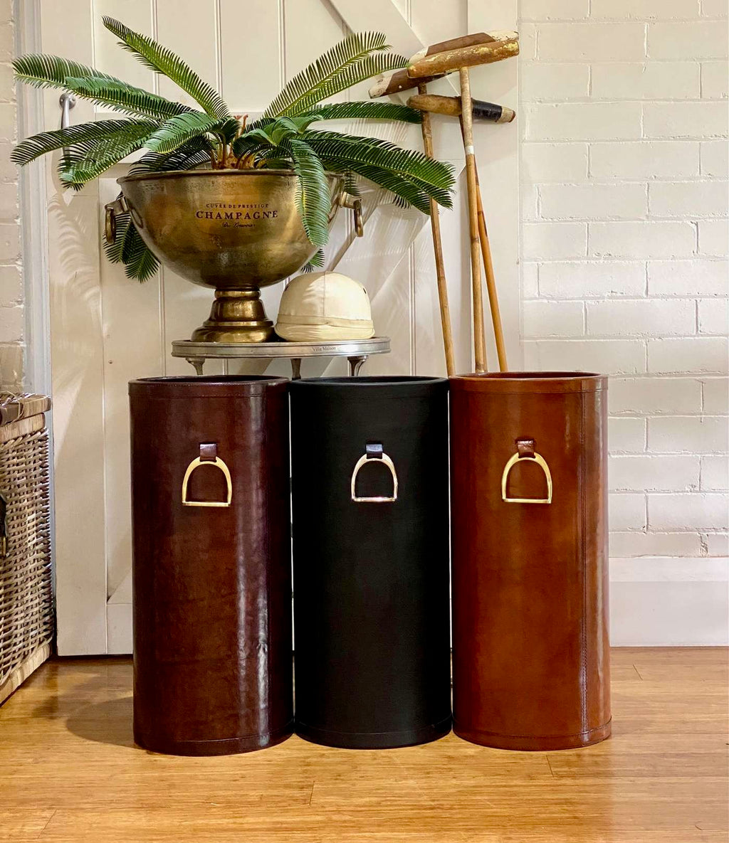 Leather Stirrup Storage Bin