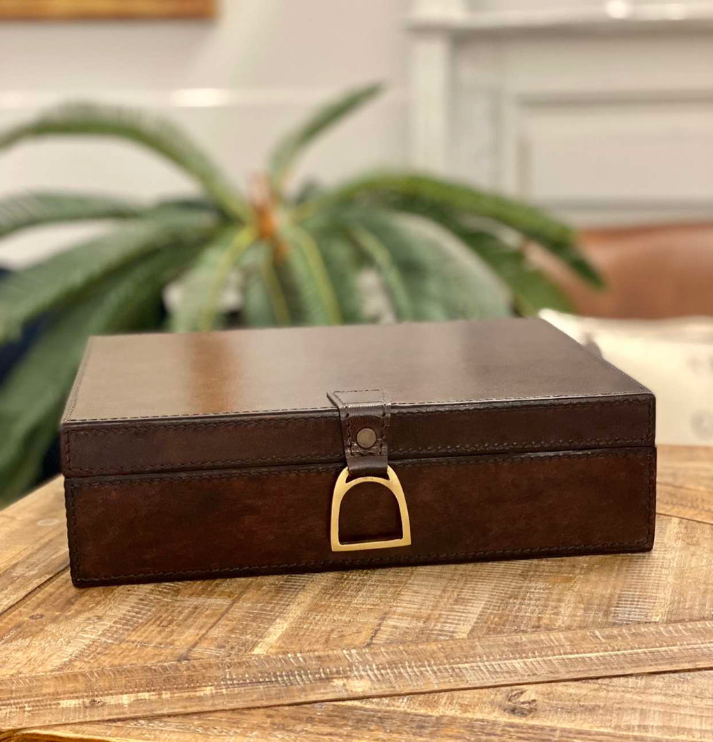 Leather Jewellery Box Brown