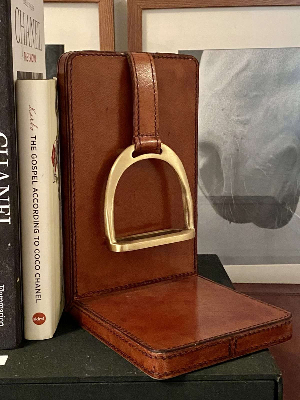 Leather Stirrup Bookends