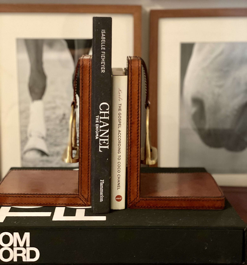 Leather Stirrup Bookends
