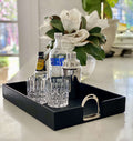 Leather Stirrup Tray Black