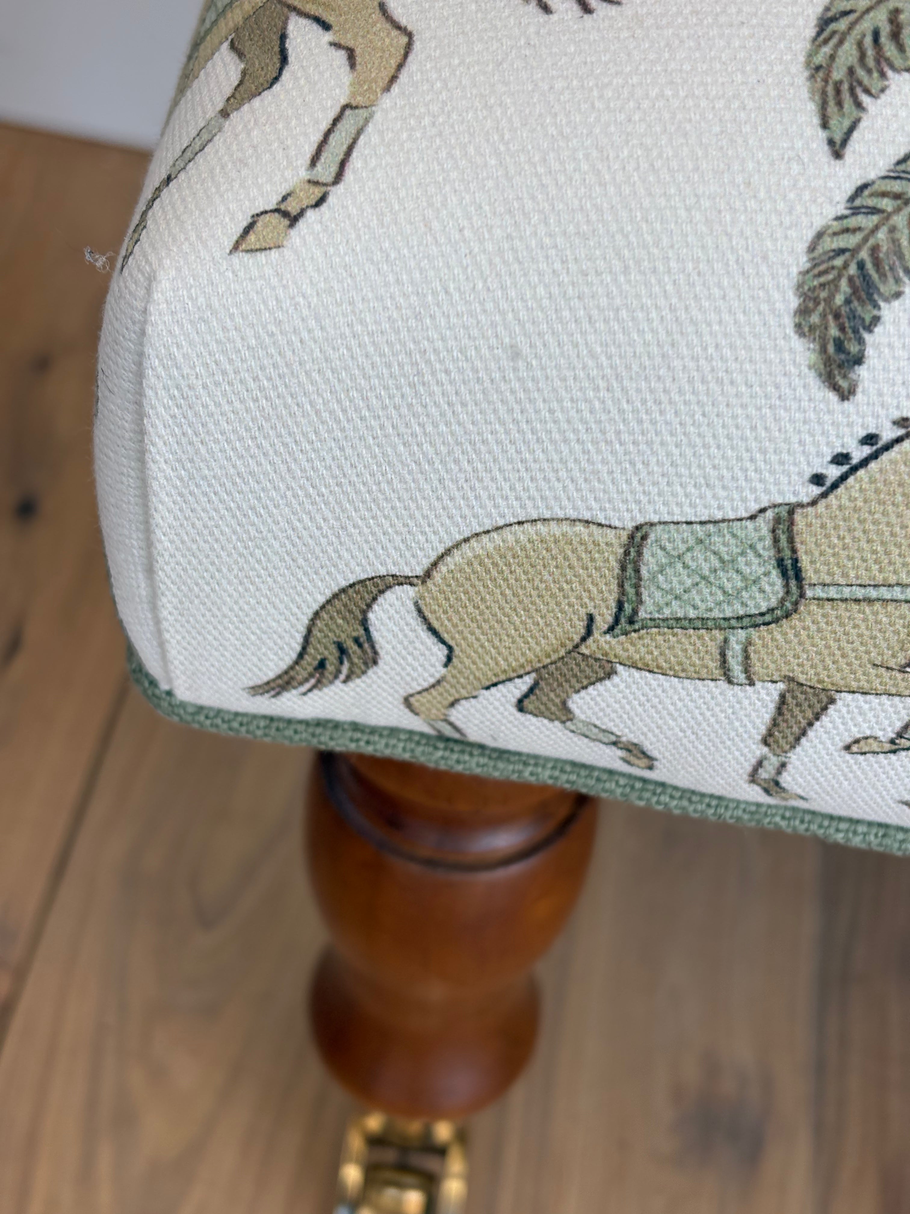 Plantation Pony Footstool and Lumbar Cushion Set