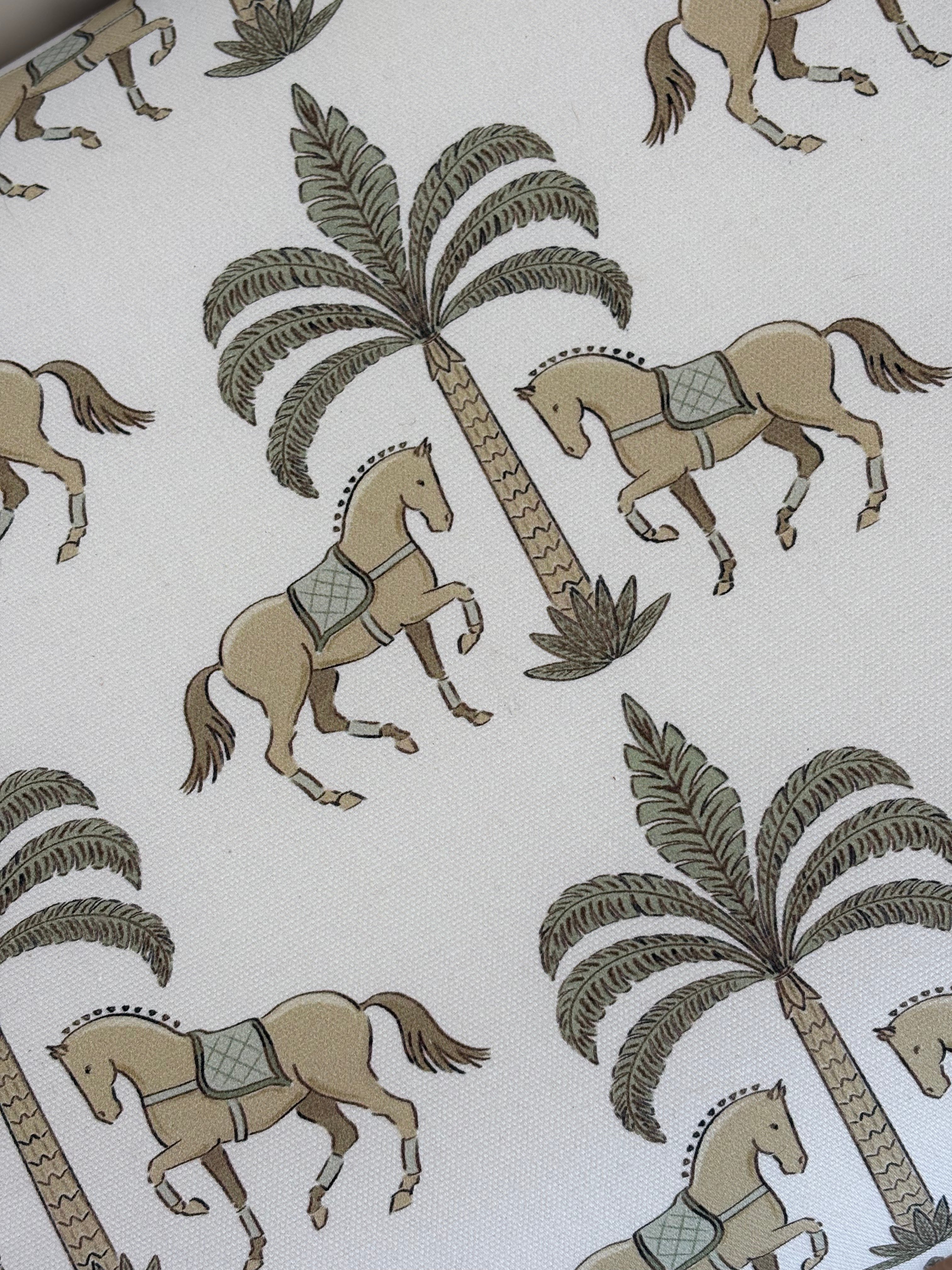 Plantation Pony Footstool and Lumbar Cushion Set
