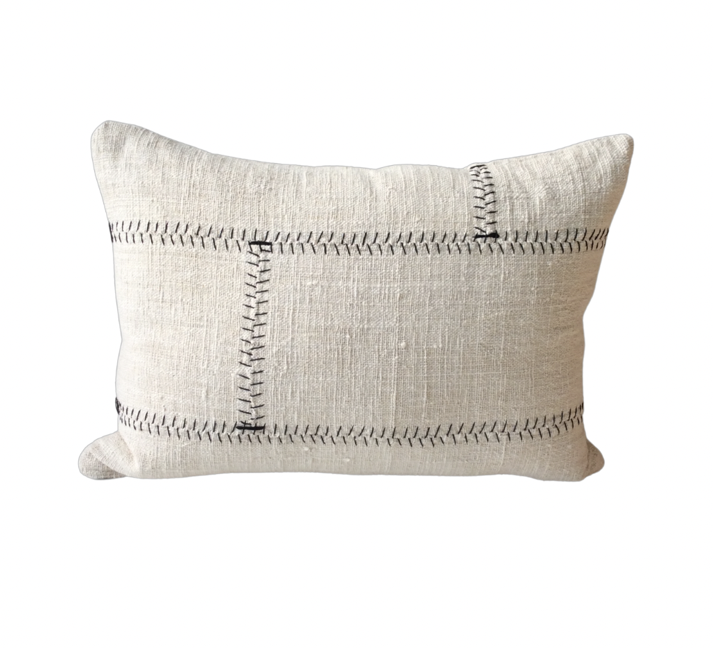 Ranch Stitch Cushion Natural