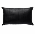 Ranch Nappa Leather Weave Cushion Black Lumbar