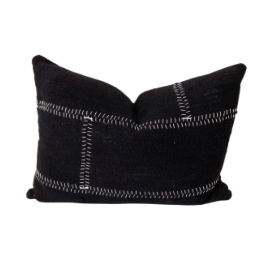 Ranch Stitch Cushion Black