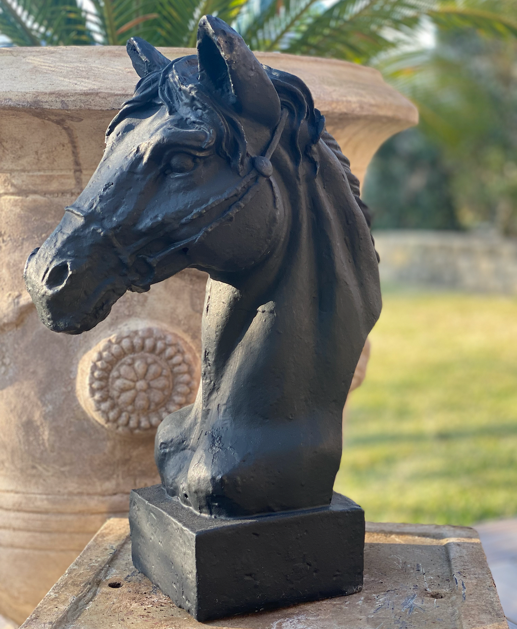 Bridled Cast Iron Horse Head Black