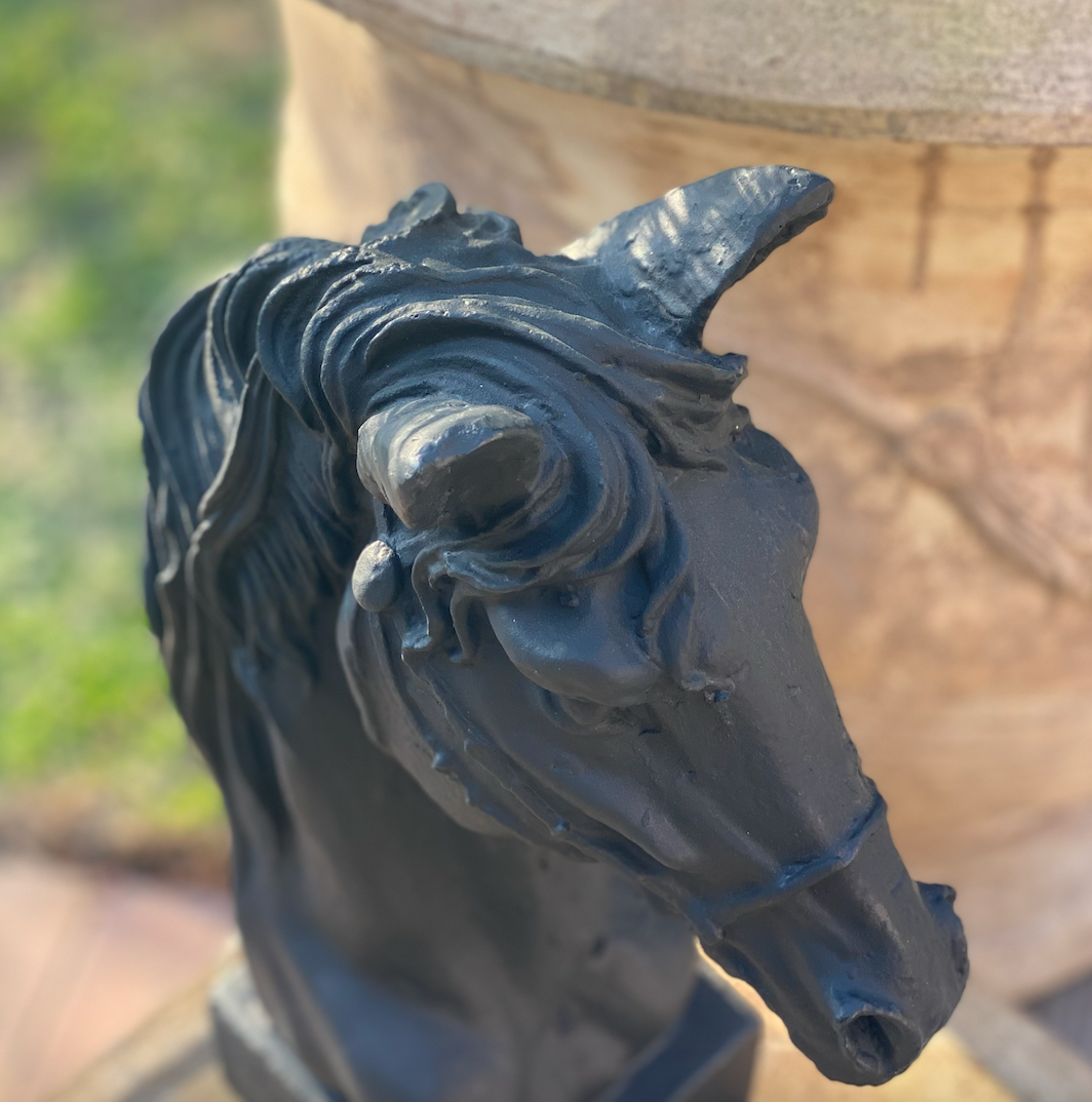Bridled Cast Iron Horse Head Black