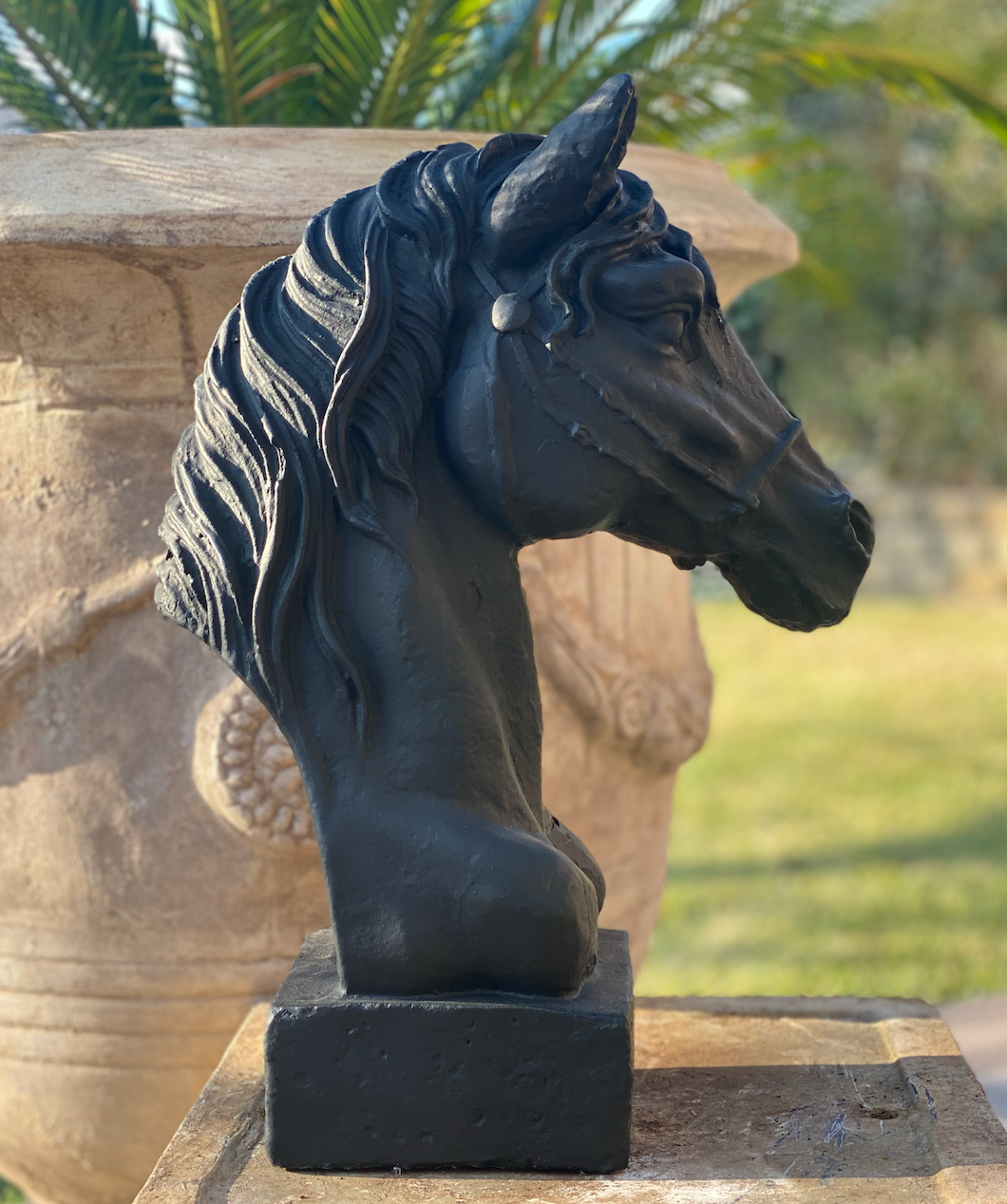 Bridled Cast Iron Horse Head Black