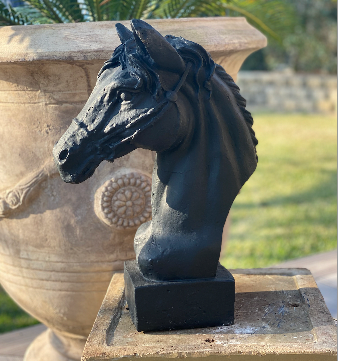 Bridled Cast Iron Horse Head Black