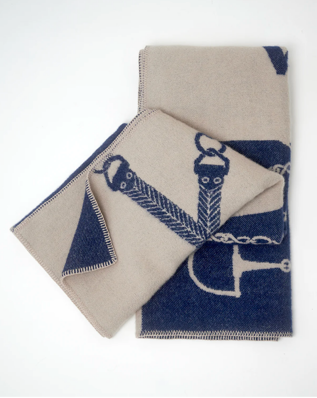 Adamsbro New Zealand Wool Bridle Throw Navy