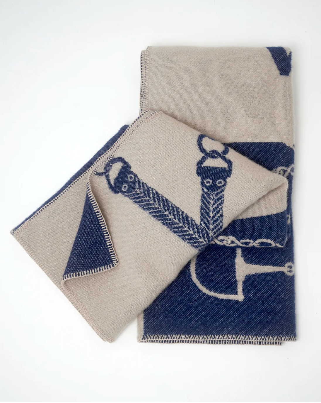 Adamsbro New Zealand Wool Bridle Throw Navy