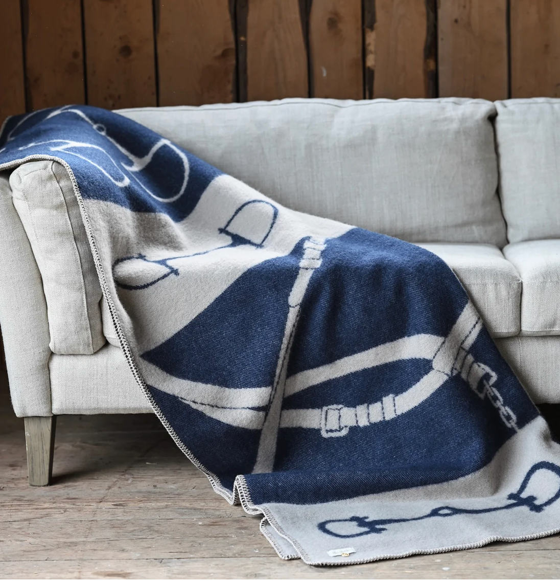 Adamsbro New Zealand Wool Bridle Throw Navy