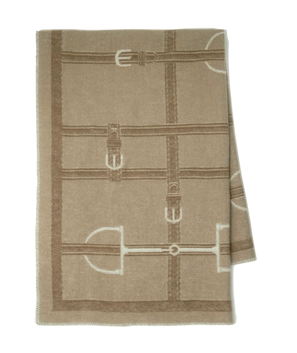 Adamsbro New Zealand Wool Strap Throw Camel