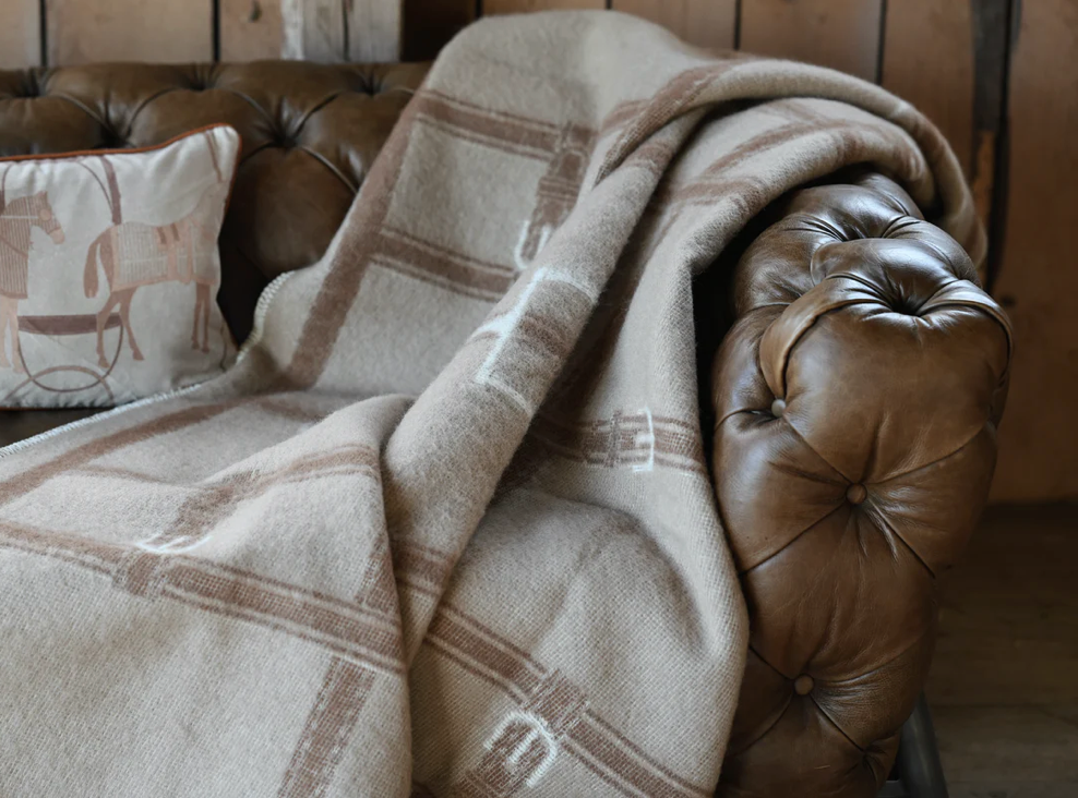 Adamsbro New Zealand Wool Strap Throw Camel