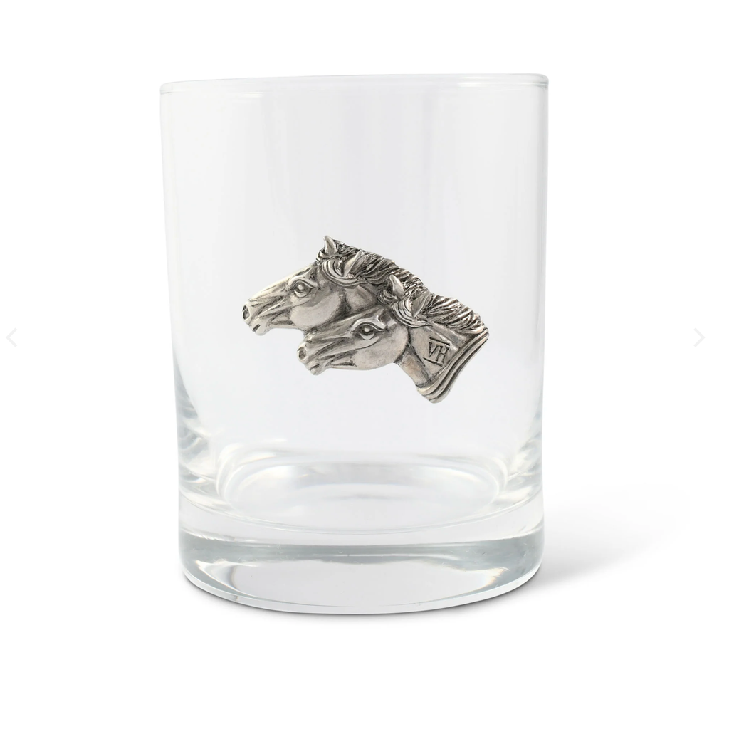 Horse Double Old Fashioned Glasses Set of 2