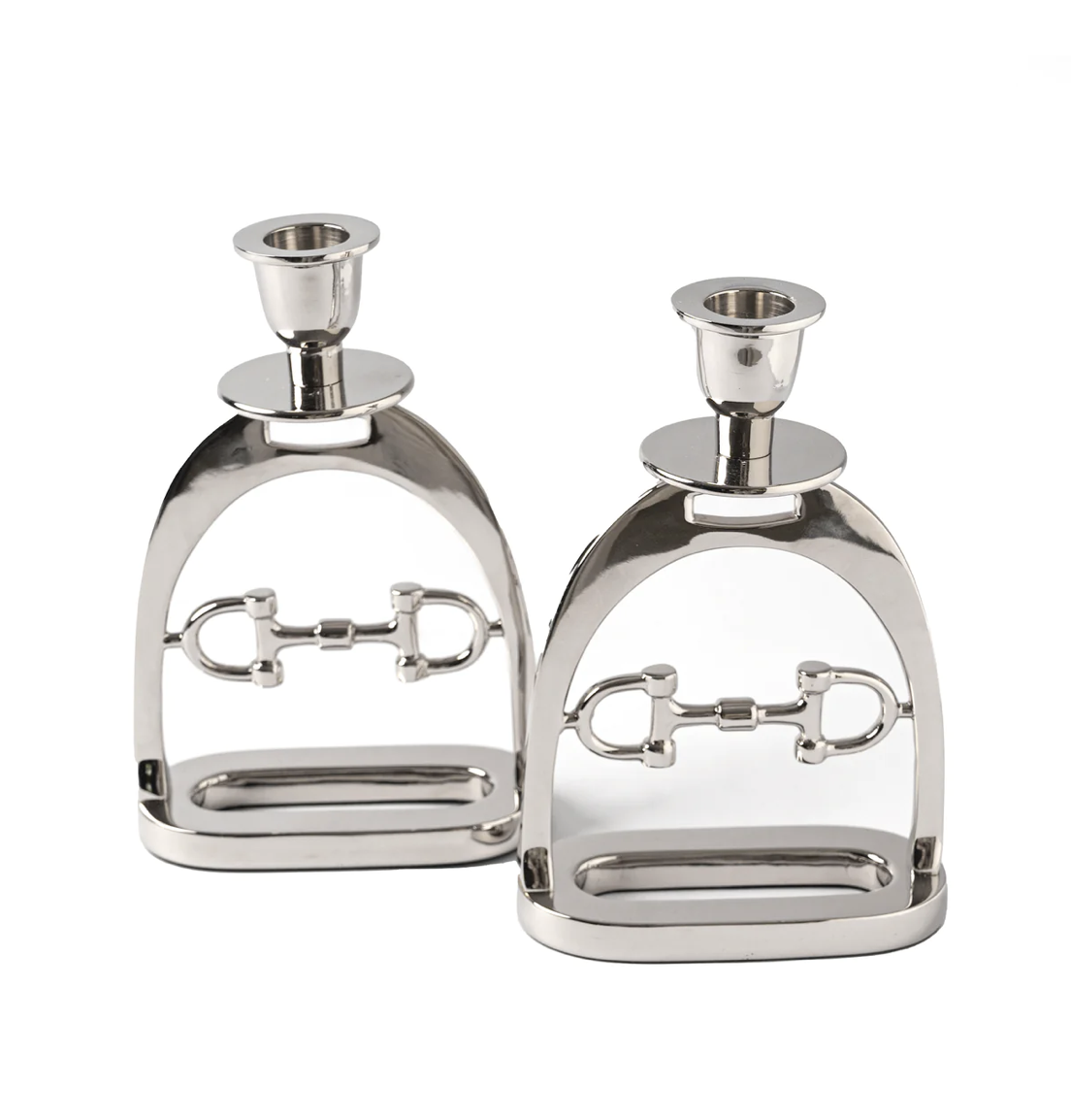 Polished Silver Candle Holder Set