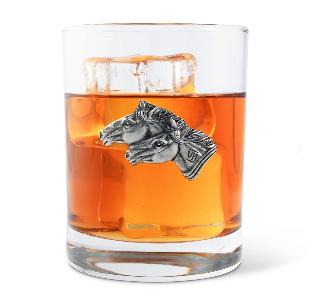Horse Double Old Fashioned Glasses Set of 2
