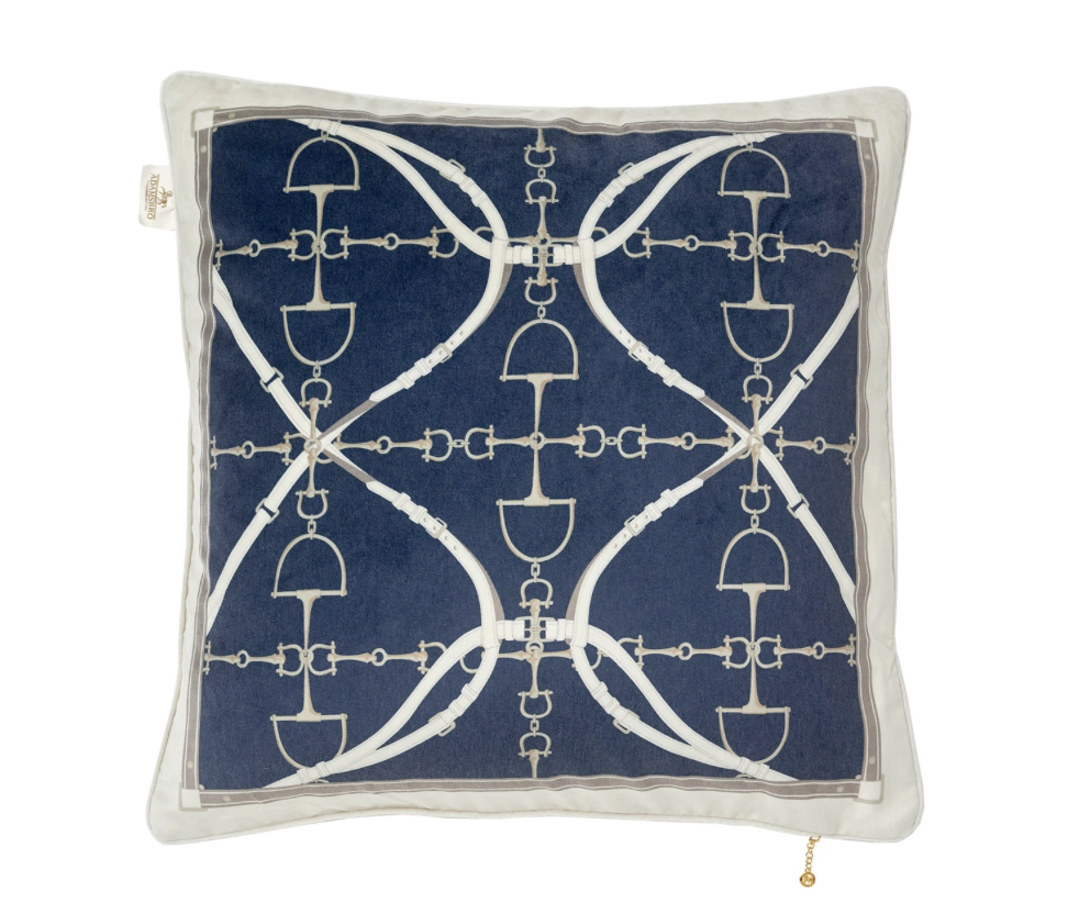 Adamsbro Luxe Horse Bit Cushion Navy