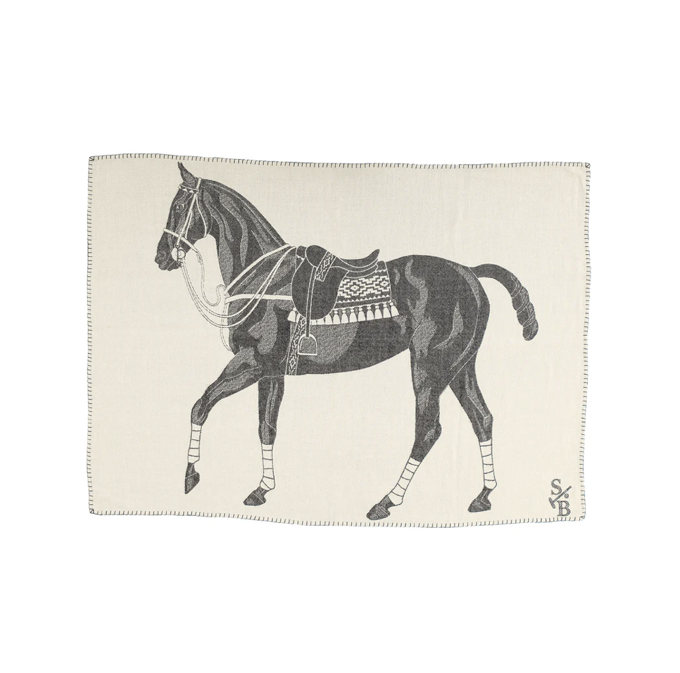 Polo Pony Luxury Throw Grey
