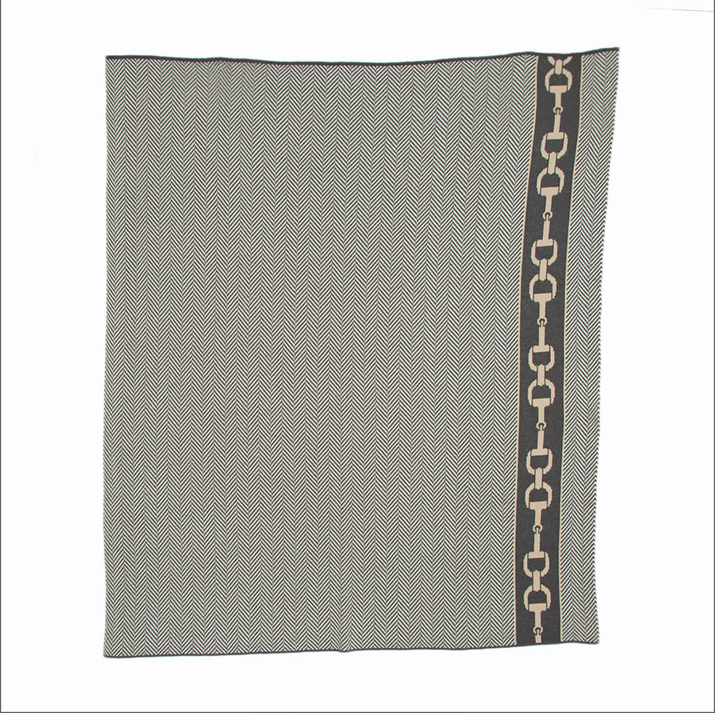 In2Green  Herringbone Horse Bits Throw