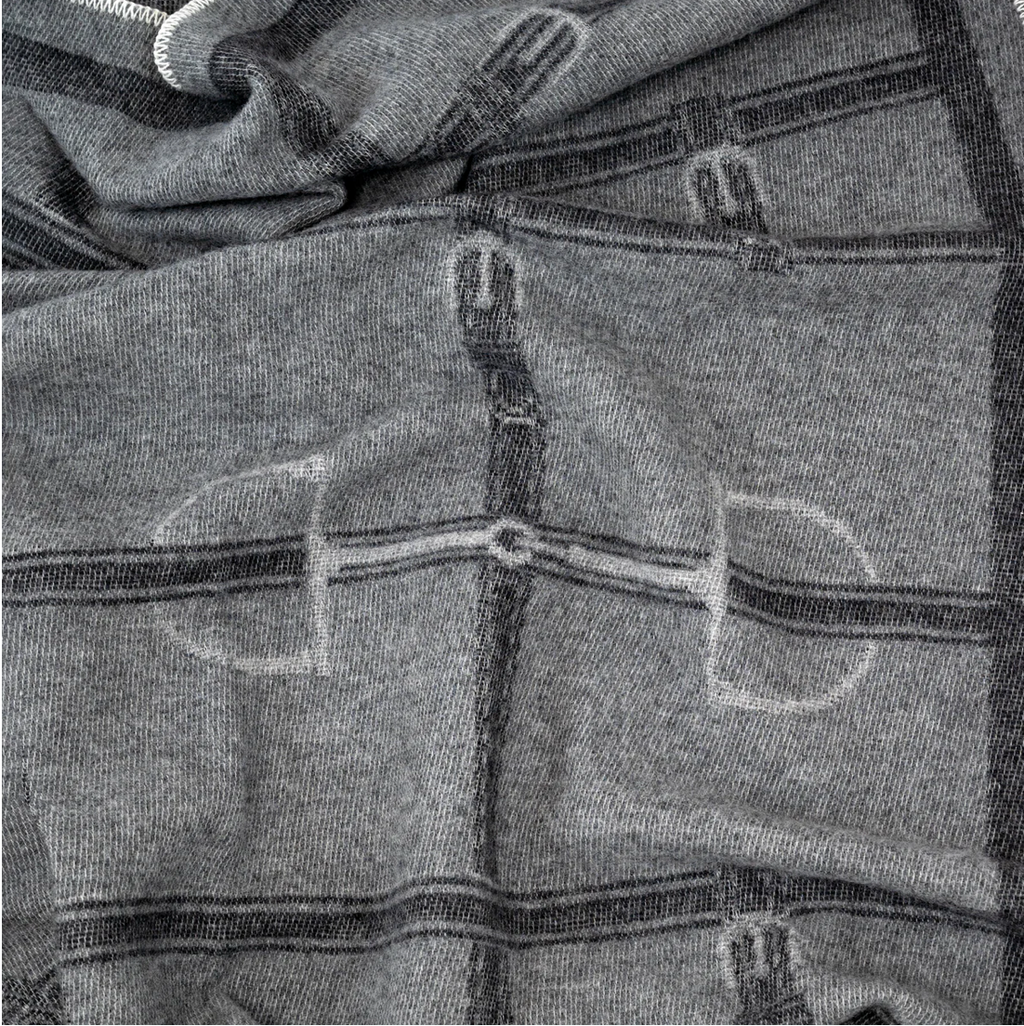 Adamsbro New Zealand Wool Strap Throw Grey