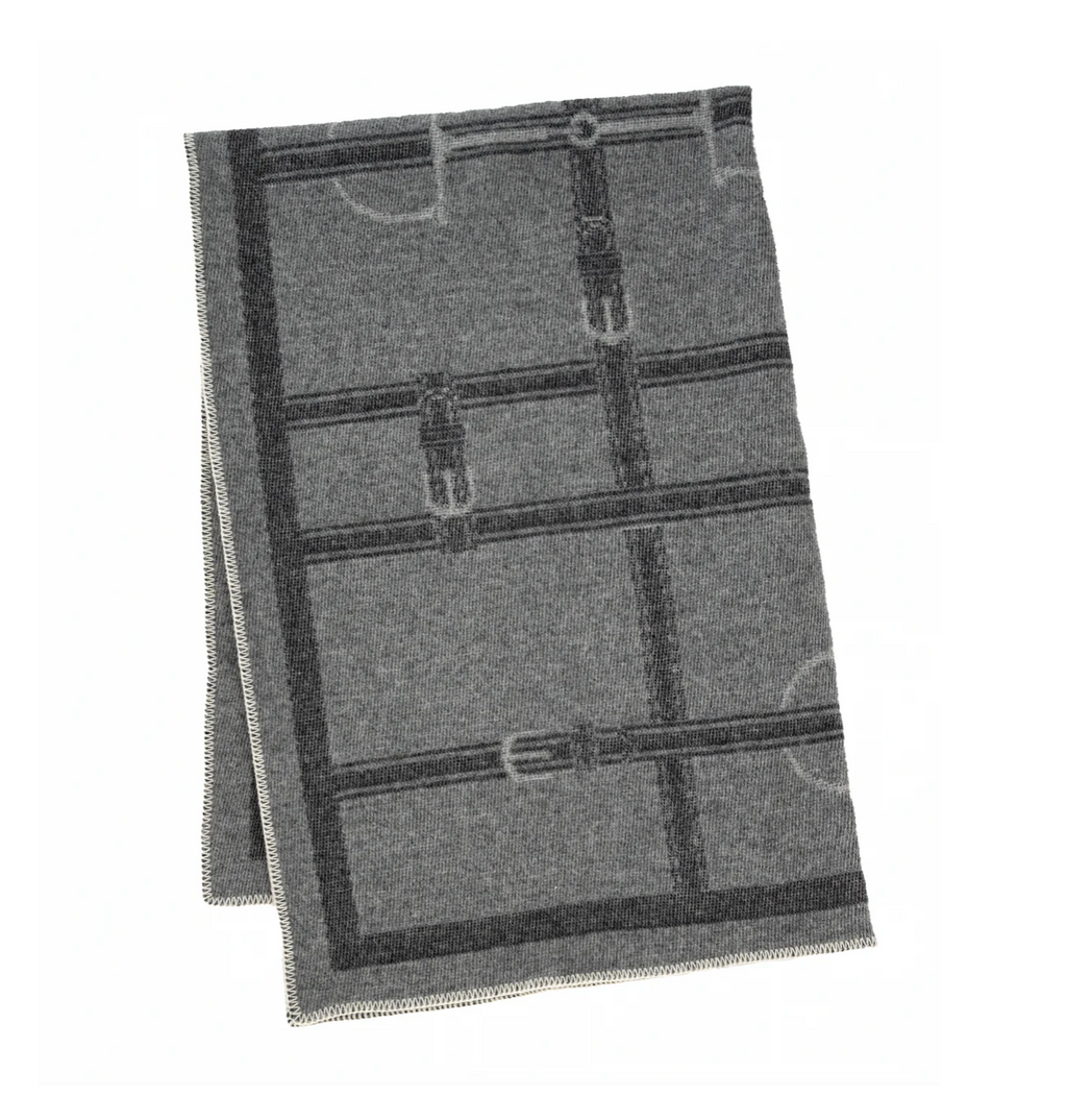 Adamsbro New Zealand Wool Strap Throw Grey