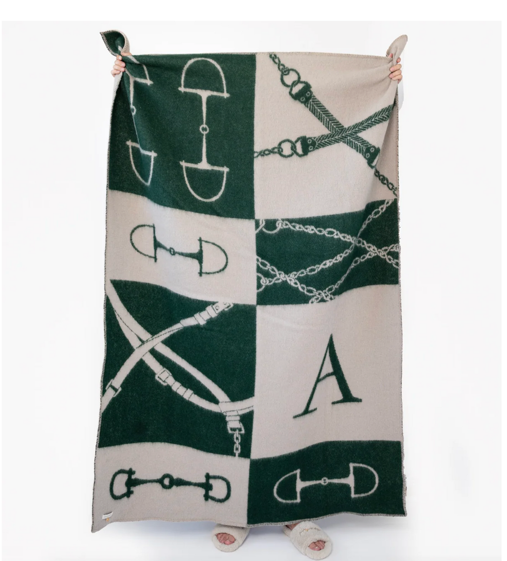 Adamsbro New Zealand Wool Bridle Throw Forest Green