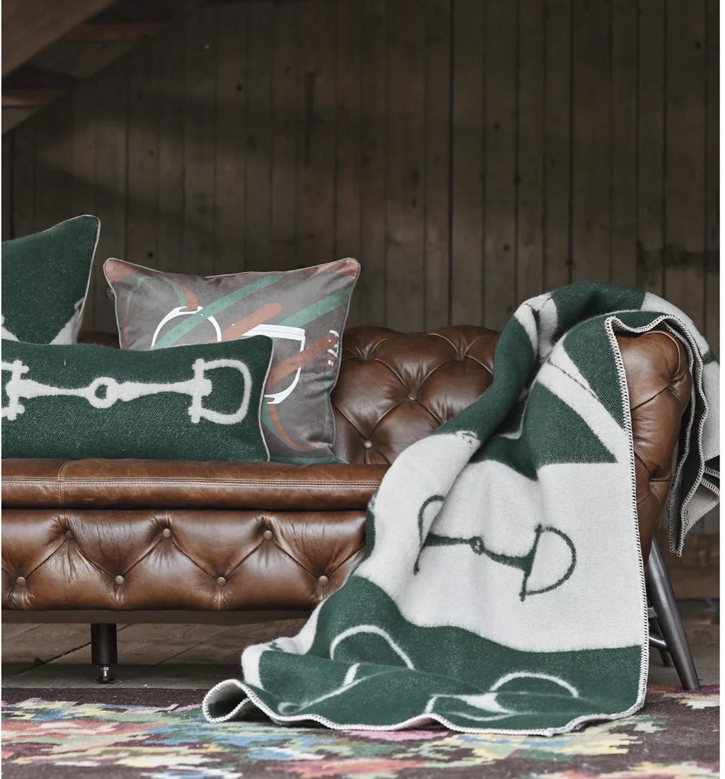 Adamsbro New Zealand Wool Bridle Throw Forest Green