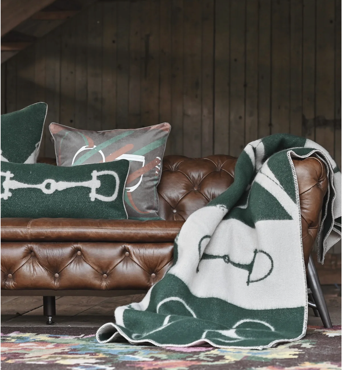 Adamsbro New Zealand Wool Bridle Throw Forest Green