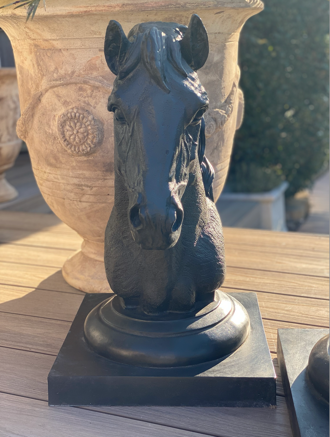 'Equus Study 1'  Bronze Gate Toppers - Set of two.