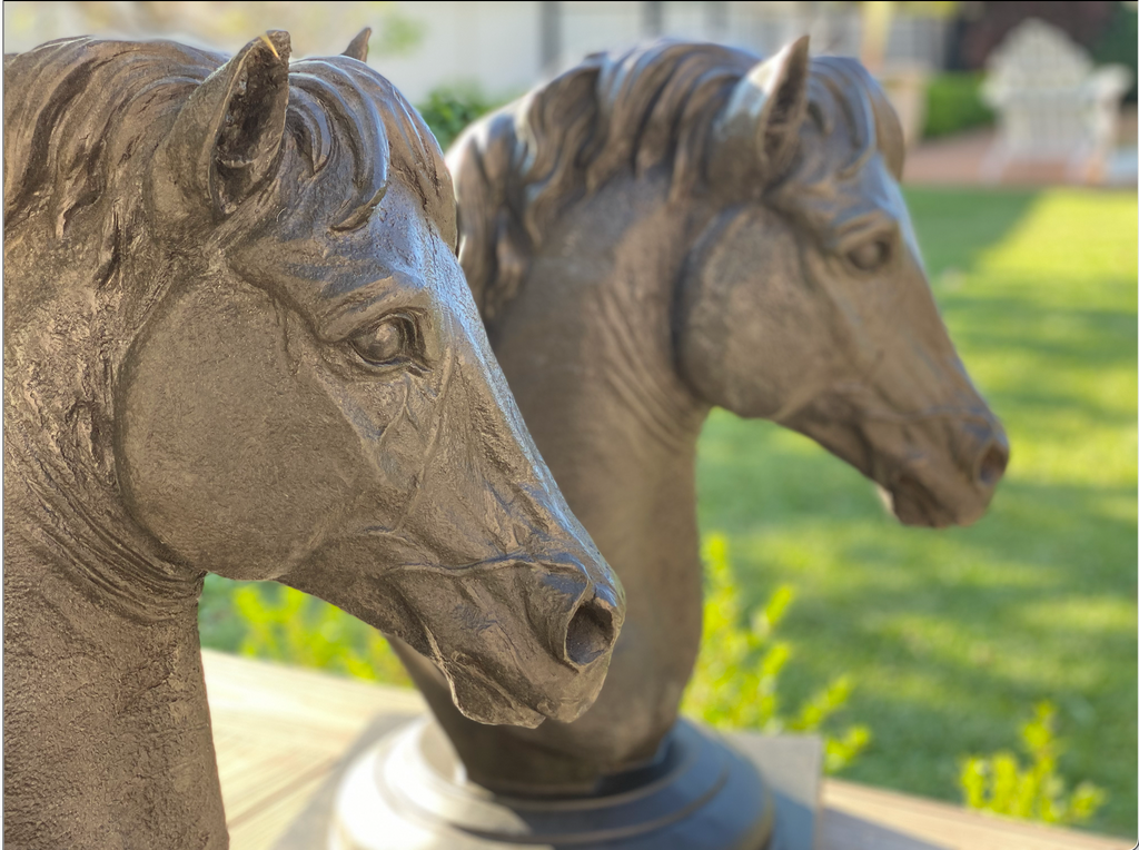 'Equus Study 1'  Bronze Gate Toppers - Set of two.