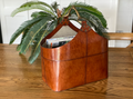 Horse Bit Handle Leather Basket Tan