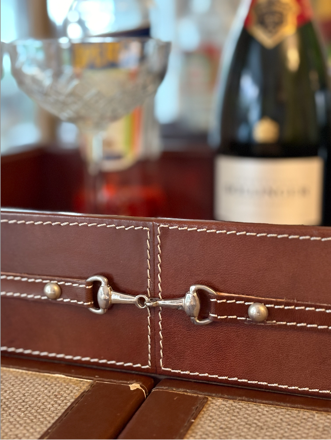 Leather Mirrored Tray Rectangle