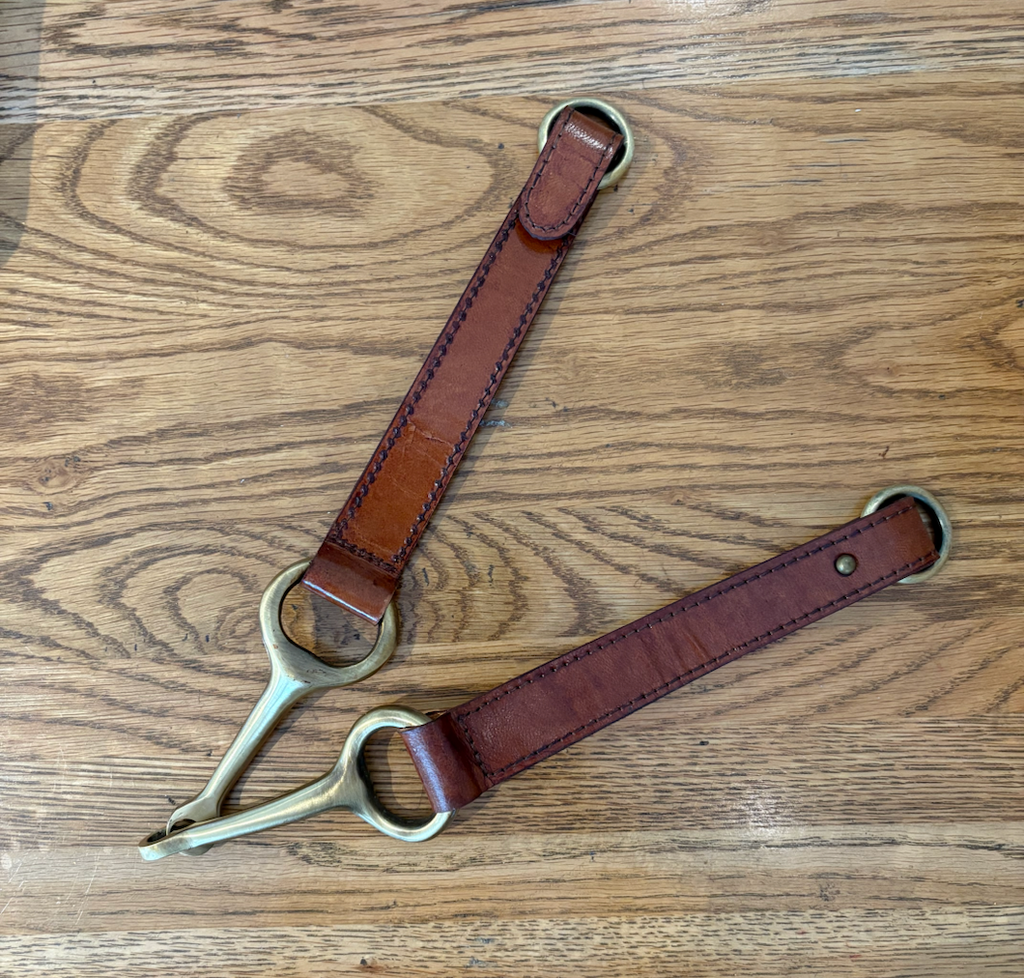 Leather Horse Bit Curtain Tie Backs Tan