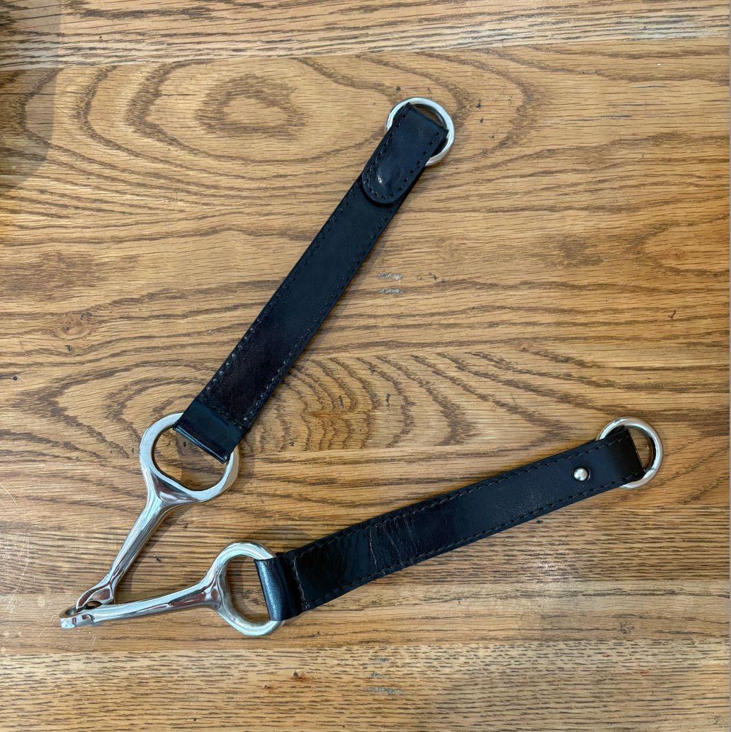 Leather Horse Bit Curtain Tie Back Black