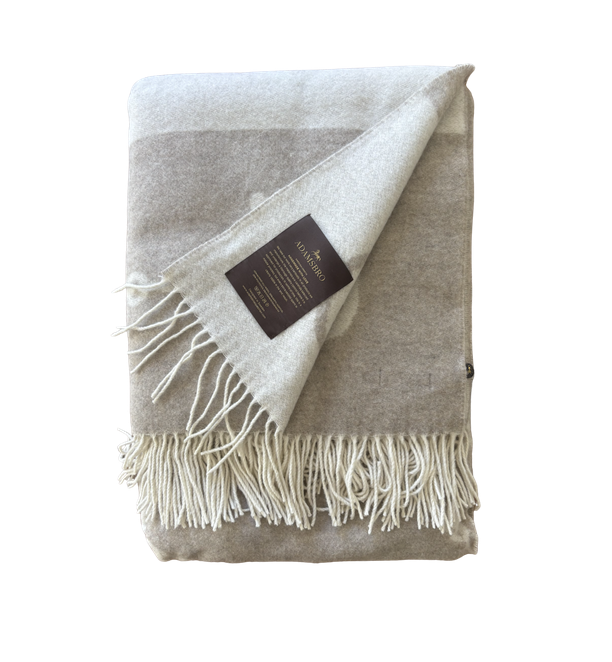 Adamsbro Camel and Off White Wool Blend Throw