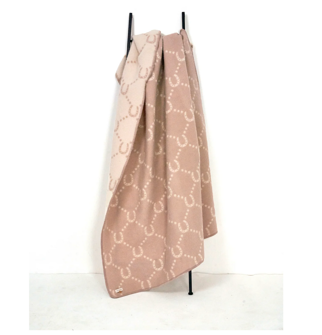 New Zealand Wool Horse Shoe Throw Pink