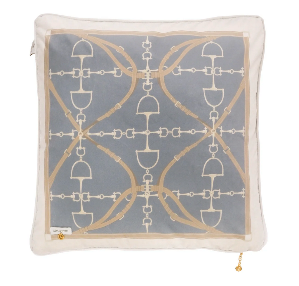 Adamsbro Luxe Horse Bit Cushion Powder  Blue