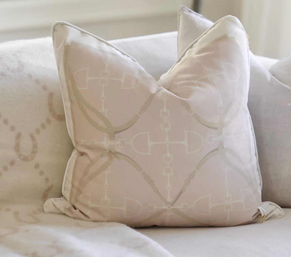 Adamsbro Luxe Horse Bit Cushion Powder Pink
