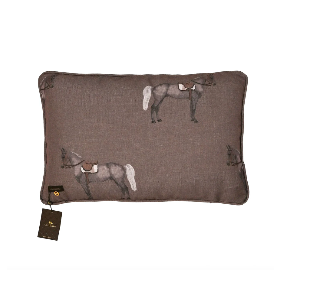 Petit Horse Lumbar Cushion Mud