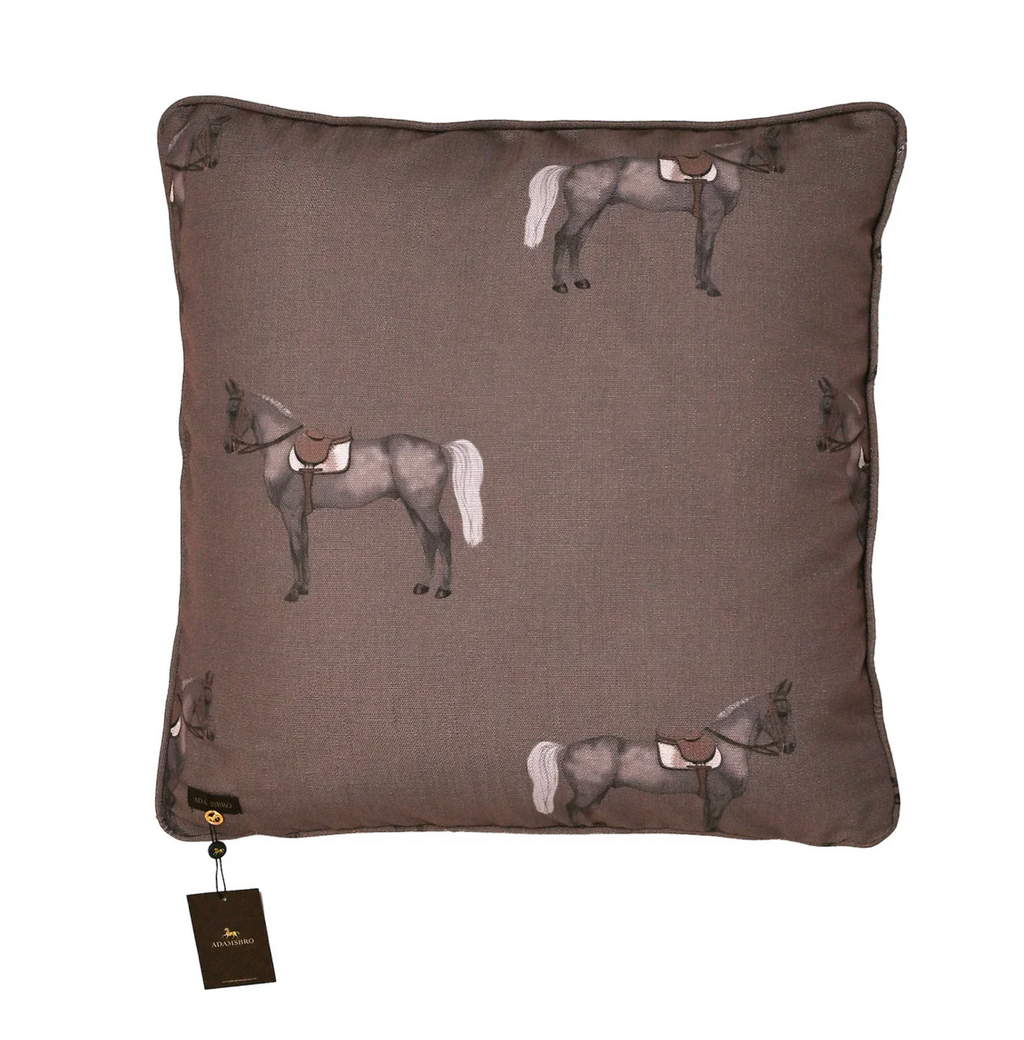 Petit Horse Large Square Cushion Mud