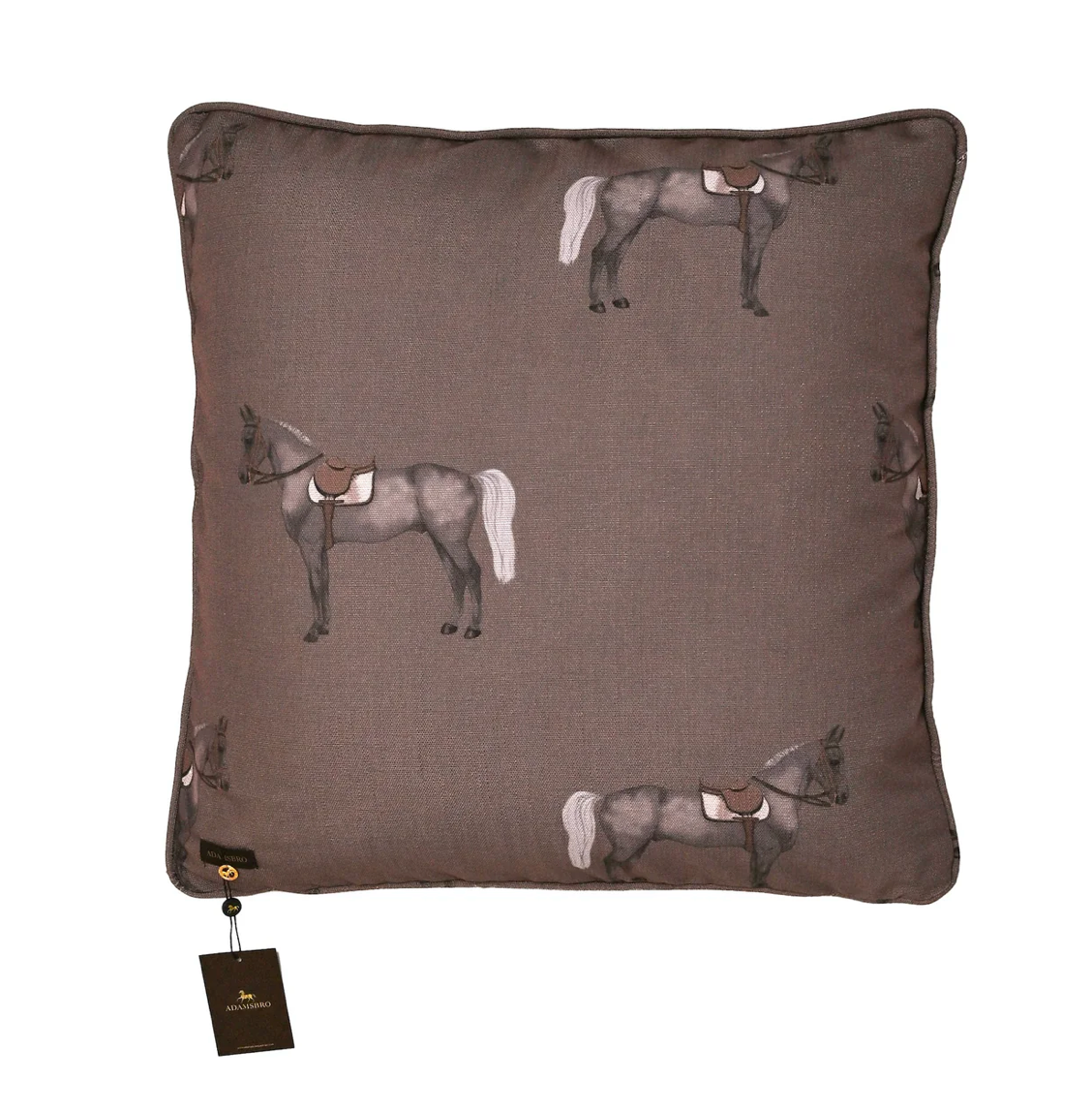 Petit Horse Large Square Cushion Mud