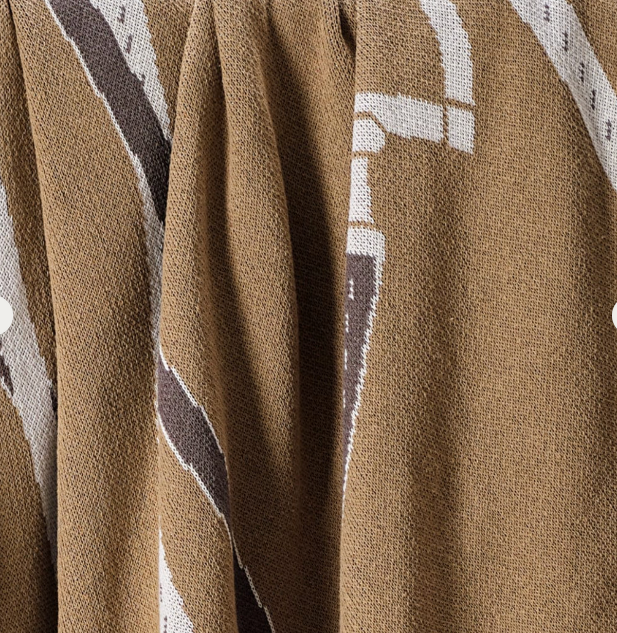 Equestrian Tack Cotton Knit Throw Brown