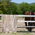 Equestrian Tack Cotton Knit Throw Brown