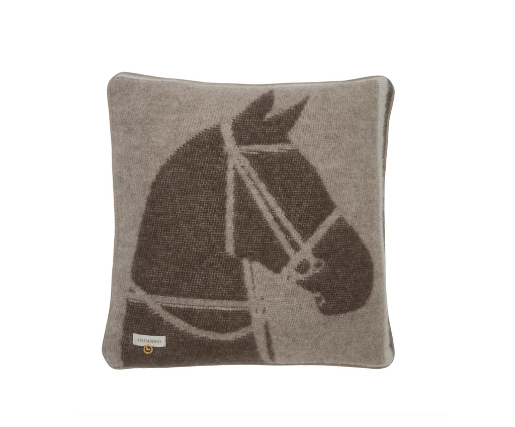 Horse NZ Wool Cushion Brown